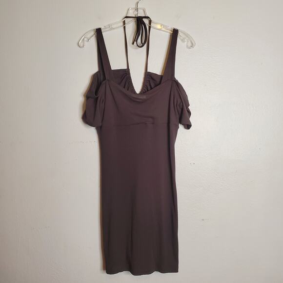 NEW Free People Daily Practice Sardinia Cold Shoulder Jersey Mini Dress Size L - Picture 4 of 10